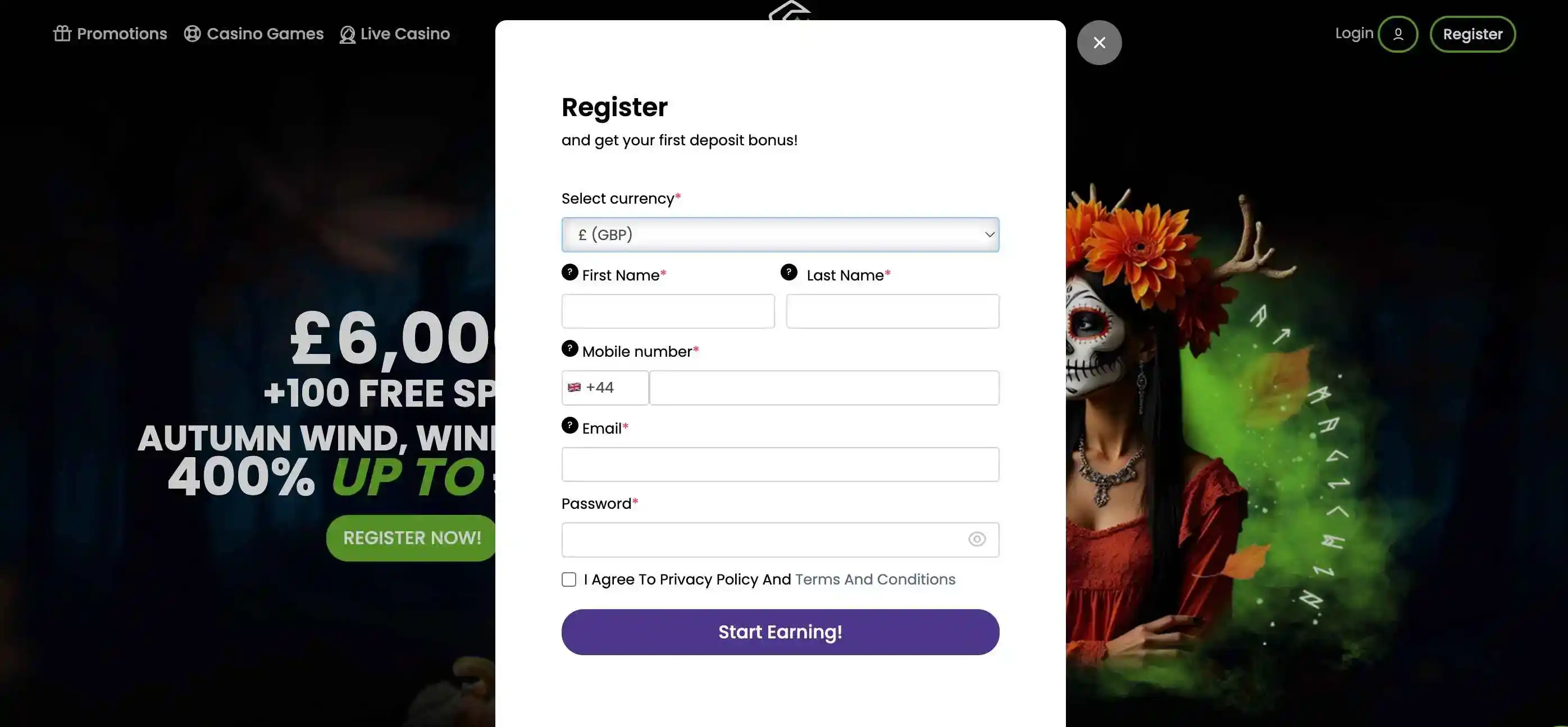 Registration in Magic Win Casino